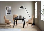 Polsterstuhl STRESSLESS "Laurel", beige (sand paloma, eiche natur), B:58cm H:105cm T:60cm, Leder PALOMA: PALOMA ist ein durchgefärbtes Semianilin-Möbelleder mit natürlicher Narbung., Stühle, Polsterstuhl, High Back mit Armlehne, Größe L, mit schräggestellten Beinen in Eiche