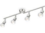 B.K.LICHT Deckenleuchte, grau (nickelfarben), 4, H: 10,5cm, 1 Stk., Leuchten, 4-flammig, LED Deckenlampe, dreh- schwenkbar, neutralweiß, matt-nickel, Deckenleuchte