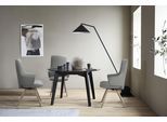 Polsterstuhl STRESSLESS "Laurel", grau (wild dove batick, eiche natur), B:58cm H:105cm T:60cm, Leder BATICK: BATICK ist ein leicht korrigiertes, durchgefärbtes und genarbtes Möbelleder, bei dem die meisten Unebenheiten und Spuren in der Regel entfernt wurden., Stühle, Polsterstuhl, High Back mit Armlehne, Größe L, mit schräggestellten Beinen in Eiche