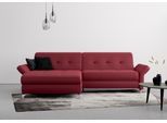 Ecksofa HOME AFFAIRE "Maredo L-Form", rot (bordeaux), B:284cm H:89cm T:179cm, 100% Polyester, Sofas, Ecksofa, Federkern, wahlweise auch mit Kopfteil- und Armlehnverstellung