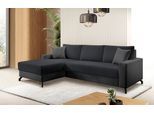 Ecksofa EXXPO - SOFA FASHION "Quattro schlicht & zeitlos, bequem, L-Form, B/T: 247/162 cm", blau (night), B:247cm H:85cm T:162cm, Sofas, Ecksofa, wahlw. Bettfunktion, Bettkasten. Korpus Microfaser, Sitz Webvelours