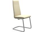 Polsterstuhl STRESSLESS "Laurel", beige (vanilla paloma, chrom matt), B:53cm H:105cm T:60cm, Leder PALOMA: PALOMA ist ein durchgefärbtes Semianilin-Möbelleder mit natürlicher Narbung., Stühle, Polsterstuhl, High Back, Größe M, mit Beinen aus Stahl in Chrom matt