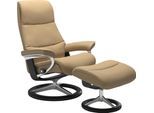 Relaxsessel STRESSLESS "View", beige (sand paloma), B:82cm H:109cm T:81cm, Leder BATICK: BATICK ist ein leicht korrigiertes, durchgefärbtes und genarbtes Möbelleder, bei dem die meisten Unebenheiten und Spuren in der Regel entfernt wurden.;Leder PALOMA: PALOMA ist ein durchgefärbtes Semianilin-Möbelleder mit natürlicher Narbung.;ROHLEDER Stoff Q2 FARON: Ein fester zuverlässiger Bouclé mit einem st