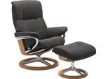 Relaxsessel STRESSLESS "Mayfair", grau (rock paloma), B:92cm H:103cm T:79cm, Leder BATICK: BATICK ist ein leicht korrigiertes, durchgefärbtes und genarbtes Möbelleder, bei dem die meisten Unebenheiten und Spuren in der Regel entfernt wurden.;Leder PALOMA: PALOMA ist ein durchgefärbtes Semianilin-Möbelleder mit natürlicher Narbung.;ROHLEDER Stoff Q2 FARON: Ein fester zuverlässiger Bouclé mit einem