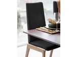 Polsterstuhl STRESSLESS "Laurel", schwarz (schwarz batick, eiche natur), B:57cm H:105cm T:60cm, Leder BATICK: BATICK ist ein leicht korrigiertes, durchgefärbtes und genarbtes Möbelleder, bei dem die meisten Unebenheiten und Spuren in der Regel entfernt wurden., Stühle, Polsterstuhl, High Back, Größe M, mit abgerundeten Beinen in Eiche natur