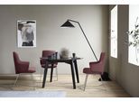 Polsterstuhl STRESSLESS "Laurel", rot (bordeaux batick, schwarz matt), B:58cm H:92cm T:59cm, Leder BATICK: BATICK ist ein leicht korrigiertes, durchgefärbtes und genarbtes Möbelleder, bei dem die meisten Unebenheiten und Spuren in der Regel entfernt wurden., Stühle, Polsterstuhl, Low Back mit Armlehne, Größe L, mit Beinen aus Stahl in Schwarz matt