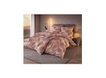 Bettwäsche ESTELLA Gr. 3, orange (papaya, terra, bedruckt), B/L: 155cm x 220cm, Mako-Satin, B/L: 80cm x 80cm, 3 Stk., Mako-Satin, 100% Baumwolle, Bettwäsche, Bettwäsche