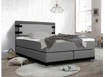 Boxspringbett HOME AFFAIRE "Strada", grau, B:161cm L:208cm, Holz teilmassiv, Kunstleder, Metall, Stoff, Komplettbetten, Boxspringbett, incl. Topper, 3 Breiten, 3 Härtegrad-Ausführungen