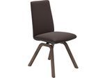 Polsterstuhl STRESSLESS "Laurel", braun (chocolate paloma, walnuss), B:49cm H:92cm T:59cm, Leder PALOMA: PALOMA ist ein durchgefärbtes Semianilin-Möbelleder mit natürlicher Narbung., Stühle, Polsterstuhl, Low Back, Größe M, mit schräggestellten Beinen in Walnuss