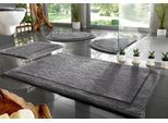 Badematte OTTO HOME "Kapra, Badvorleger, Badezimmer Teppich" Gr. 7, grau, H:14mm, Baumwolle, Badematten, Badematte, mit Bordüre, Badteppich, Badematte, Baumwolle