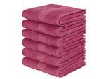 Gaestehandtuecher OTTO HOME "Juna, als Set und Serie erhältlich, 6 Gästetücher, 30x50cm", lila (beere), B:30cm L:50cm, Walkfrottee, Obermaterial: 100% Baumwolle, Handtücher, Gaestehandtuecher, 100% Baumwolle, mit Bordüre, Uni-Farben, weich