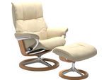 Relaxsessel STRESSLESS "Mayfair", beige (vanilla paloma), B:83cm H:102cm T:73cm, Leder BATICK: BATICK ist ein leicht korrigiertes, durchgefärbtes und genarbtes Möbelleder, bei dem die meisten Unebenheiten und Spuren in der Regel entfernt wurden.;Leder PALOMA: PALOMA ist ein durchgefärbtes Semianilin-Möbelleder mit natürlicher Narbung.;ROHLEDER Stoff Q2 FARON: Ein fester zuverlässiger Bouclé mit ei