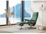 Relaxsessel STRESSLESS "View", grün (aqua grün paloma), B:91cm H:110cm T:85cm, Leder PALOMA: PALOMA ist ein durchgefärbtes Semianilin-Möbelleder mit natürlicher Narbung., Sessel, Relaxsessel, mit Cross Base, Größe S, M & L, Holzakzent Braun