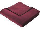 Wohndecke BIEDERLACK "Cotton Home", rot (rosenholz), B:150cm L:220cm, Baumwolle, Polyacryl, Wohndecken, Wohndecke, im Uni Design, Kuscheldecke