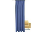 Gardine GERSTER "Tessa" Gr. 1, blau (petrol), B:140cm H:245cm, Wirkware, Polyester, Gardinen, Gardine, Fertigschal uni - nature line