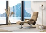 Relaxsessel STRESSLESS "View", beige (sand paloma), B:91cm H:110cm T:85cm, Leder PALOMA: PALOMA ist ein durchgefärbtes Semianilin-Möbelleder mit natürlicher Narbung., Sessel, Relaxsessel, mit Cross Base, Größe S, M & L, Holzakzent Schwarz
