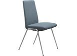Polsterstuhl STRESSLESS "Laurel", blau (light blau dinamica, chrom matt), B:57cm H:92cm T:59cm, Microfaser DINAMICA (88% Polyester, 12% Polyurethan), Stühle, Polsterstuhl, Low Back, Größe M, mit Beinen aus Stahl in Chrom matt