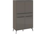 Highboard "Reno", anthrazit matt lack, glas anthrazit glanz, B:92cm H:155cm T:42cm, Glas, Holzwerkstoff, SET ONE BY MUSTERRING, Sideboards, Highboard, Mit Winkelfuß in diversen Farben, 155 cm Höhe & Farbauswahl