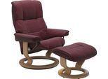 Relaxsessel STRESSLESS "Mayfair", rot (bordeaux batick), B:88cm H:102cm T:77cm, Leder BATICK: BATICK ist ein leicht korrigiertes, durchgefärbtes und genarbtes Möbelleder, bei dem die meisten Unebenheiten und Spuren in der Regel entfernt wurden.;Leder PALOMA: PALOMA ist ein durchgefärbtes Semianilin-Möbelleder mit natürlicher Narbung.;ROHLEDER Stoff Q2 FARON: Ein fester zuverlässiger Bouclé mit ein