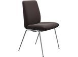 Polsterstuhl STRESSLESS "Laurel", braun (chocolate paloma, chrom glänzend), B:57cm H:92cm T:59cm, Leder PALOMA: PALOMA ist ein durchgefärbtes Semianilin-Möbelleder mit natürlicher Narbung., Stühle, Polsterstuhl, Low Back, Größe L, mit Beinen aus Stahl in Chrom glänzend