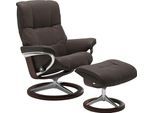 Relaxsessel STRESSLESS "Mayfair", braun (braun batick), B:92cm H:103cm T:79cm, Leder BATICK: BATICK ist ein leicht korrigiertes, durchgefärbtes und genarbtes Möbelleder, bei dem die meisten Unebenheiten und Spuren in der Regel entfernt wurden.;Leder PALOMA: PALOMA ist ein durchgefärbtes Semianilin-Möbelleder mit natürlicher Narbung.;ROHLEDER Stoff Q2 FARON: Ein fester zuverlässiger Bouclé mit eine