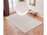 Teppich OTTO HOME "Ariano, dezenter Glanz mit Hoch-Tief-Struktur" Gr. 4, beige (cream), B:160cm H:12mm L:230cm, Kunstfaser, Teppiche, Teppich, Vintage Design, Schrumpf Carving-Effekt, Wohnzimmer, Schlafzimmer