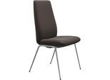 Polsterstuhl STRESSLESS "Laurel", braun (braun batick, chrom matt), B:57cm H:105cm T:60cm, Leder BATICK: BATICK ist ein leicht korrigiertes, durchgefärbtes und genarbtes Möbelleder, bei dem die meisten Unebenheiten und Spuren in der Regel entfernt wurden., Stühle, Polsterstuhl, High Back, Größe L, mit Beinen aus Stahl in Chrom matt