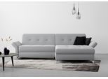 Ecksofa HOME AFFAIRE "Maredo L-Form", grau (hellgrau), B:284cm H:89cm T:179cm, 100% Polyester, Sofas, Ecksofa, Federkern, wahlweise auch mit Kopfteil- und Armlehnverstellung
