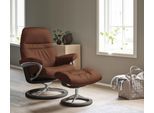 Relaxsessel STRESSLESS "Sunrise", braun (copper paloma), B:92cm H:105cm T:80cm, Leder BATICK: BATICK ist ein leicht korrigiertes, durchgefärbtes und genarbtes Möbelleder, bei dem die meisten Unebenheiten und Spuren in der Regel entfernt wurden.;Leder PALOMA: PALOMA ist ein durchgefärbtes Semianilin-Möbelleder mit natürlicher Narbung.;ROHLEDER Stoff Q2 FARON: Ein fester zuverlässiger Bouclé mit ein