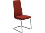 Polsterstuhl STRESSLESS "Laurel", rot (rot dinamica, chrom matt), B:53cm H:105cm T:60cm, Microfaser DINAMICA (88% Polyester, 12% Polyurethan), Stühle, Polsterstuhl, High Back, Größe M, mit Beinen aus Stahl in Chrom matt