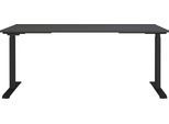 Schreibtisch GERMANIA "Mailand, elektrisch höhenverstellbar", grau (graphit, schwarz, graphit), B:180cm H:91cm T:80cm, Tische, Schreibtisch, in Breitenvariante 120-180 cm, Made in Germany