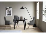 Polsterstuhl STRESSLESS "Laurel", grau (rock paloma, eiche natur), B:58cm H:105cm T:60cm, Leder PALOMA: PALOMA ist ein durchgefärbtes Semianilin-Möbelleder mit natürlicher Narbung., Stühle, Polsterstuhl, High Back mit Armlehne, Größe L, mit schräggestellten Beinen in Eiche