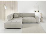 Ecksofa 3C CANDY "Yoshy Komfortsofa, bequem und modern, hochwertige Verarbeitungsdetails", grau (hellgrau), B:285cm H:74cm T:268cm, 100% Polyester, Sofas, Ecksofa, Zwei verschiedene Sitztiefen durch verstellbare Rückenlehne, L-Form