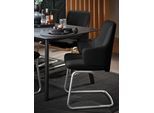 Polsterstuhl STRESSLESS "Laurel", schwarz (schwarz paloma, schwarz matt), B:58cm H:92cm T:60cm, Leder PALOMA: PALOMA ist ein durchgefärbtes Semianilin-Möbelleder mit natürlicher Narbung., Stühle, Polsterstuhl, Low Back mit Armlehne, Größe L, mit Beinen aus Stahl in Schwarz matt