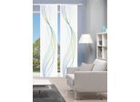 Schiebegardine VISION S "2ER SET HEIGHTS" Gr. 1, blau (blau, grün), B:60cm H:260cm, Polyester, Gardinen, Schiebegardine, HxB: 260x60, Schiebevorhang 2er Set Digitaldruck