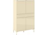 Highboard "Reno", kaschmir matt lack, glas kaschmir glanz, B:92cm H:154cm T:42cm, Glas, Holzwerkstoff, SET ONE BY MUSTERRING, Sideboards, Highboard, Mit Winkelfuß in diversen Farben, 154 cm Höhe & Farbauswahl