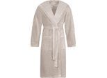 Unisex-Bademantel VOSSEN "Lynn" Gr. XXL, grau (stone), L:120cm, Microfaser-Webfrottier, Hausmäntel, Unisex-Bademantel, für Damen & Herren, mit Kapuze, aus Microfaser