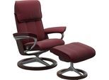 Relaxsessel STRESSLESS "Admiral", rot (bordeaux batick), B:93cm H:103cm T:79cm, Leder BATICK: BATICK ist ein leicht korrigiertes, durchgefärbtes und genarbtes Möbelleder, bei dem die meisten Unebenheiten und Spuren in der Regel entfernt wurden., Sessel, Relaxsessel, mit Signature Base, Größe M & L, Gestell Wenge
