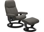 Relaxsessel STRESSLESS "Consul", grau (metal grau paloma), B:72cm H:94cm T:70cm, Leder BATICK: BATICK ist ein leicht korrigiertes, durchgefärbtes und genarbtes Möbelleder, bei dem die meisten Unebenheiten und Spuren in der Regel entfernt wurden.;Leder PALOMA: PALOMA ist ein durchgefärbtes Semianilin-Möbelleder mit natürlicher Narbung.;ROHLEDER Stoff Q2 FARON: Ein fester zuverlässiger Bouclé mit ei