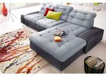 Ecksofa SIT & MORE "Palomino L-Form", grau (schwarz, hellgrau), B:284cm H:84cm T:109cm, Kunstleder SOFTLUX/Struktur (100% Polyester);Kunstleder SOFTLUX/Feinstruktur (100% Polyester);Kunstleder SOFTLUX/ NaturLEDER (echtes Rindsleder), Sofas, Ecksofa, wahlweise XL oder XXL und mit Bettfunktion