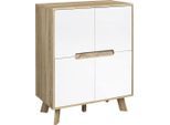 Kommode MÖBILIA "Delea", weiß (natur, weiß), B:80cm H:102cm T:40cm, MDF, Sideboards, Kommode
