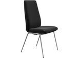 Polsterstuhl STRESSLESS "Laurel", schwarz (schwarz batick, chrom matt), B:57cm H:105cm T:60cm, Leder BATICK: BATICK ist ein leicht korrigiertes, durchgefärbtes und genarbtes Möbelleder, bei dem die meisten Unebenheiten und Spuren in der Regel entfernt wurden., Stühle, Polsterstuhl, High Back, Größe L, mit Beinen aus Stahl in Chrom matt