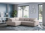 Ecksofa COTTA "Jade L Form, B: 270 cm, mit Kopfteilverstellung & Nierenkissen", beige (elephant), T:203cm, 100% POLYESTER (PES), Sofas, Ecksofa, optional elektr. Sitztiefenverstellung