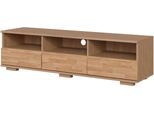 Lowboard OTTO HOME "VETRO Teilmassiv, Fronten Massivholz, Wohnzimmer, Stauraum,Griffmulde", braun (weiß, neutral), B:150cm H:40cm T:40cm, Sideboards, Lowboard, B/T/H:150/40/40 cm, 3 Schubladen, 3 offene Fächer, kabeldurchführung
