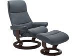Relaxsessel STRESSLESS "View", blau (atlantic blau batick), B:82cm H:108cm T:81cm, Leder BATICK: BATICK ist ein leicht korrigiertes, durchgefärbtes und genarbtes Möbelleder, bei dem die meisten Unebenheiten und Spuren in der Regel entfernt wurden.;Leder PALOMA: PALOMA ist ein durchgefärbtes Semianilin-Möbelleder mit natürlicher Narbung.;ROHLEDER Stoff Q2 FARON: Ein fester zuverlässiger Bouclé mit