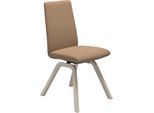 Polsterstuhl STRESSLESS "Laurel", braun (sand dinamica, eiche gekalkt), B:49cm H:92cm T:59cm, Microfaser DINAMICA (88% Polyester, 12% Polyurethan), Stühle, Polsterstuhl, Low Back, Größe M, mit schräggestellten Beinen in Eiche gekalkt