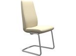 Polsterstuhl STRESSLESS "Laurel", beige (vanilla paloma, schwarz matt), B:53cm H:105cm T:60cm, Leder PALOMA: PALOMA ist ein durchgefärbtes Semianilin-Möbelleder mit natürlicher Narbung., Stühle, Polsterstuhl, High Back, Größe L, mit Beinen aus Stahl in Schwarz matt