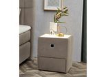 Nachtkonsole JOCKENHÖFER GRUPPE "Lancy", braun (hellbraun 493, 18), B:42,5cm H:53cm T:45cm, Glas, Holzwerkstoff, Sideboards, Nachtkonsole, mit LED-Beleuchtung