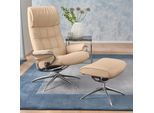 Relaxsessel STRESSLESS "London", braun (latte batick), B:80cm H:116cm T:71cm, Leder BATICK: durchgefärbtes und genarbtes Möbelleder;Leder PALOMA: PALOMA ist ein durchgefärbtes Semianilin-Möbelleder mit natürlicher Narbung.;ROHLEDER Stoff Q2 FARON (100% Polyester im Flor, Grundgewebe: 50% Polyester, 50% Polyacryl), Sessel, Relaxsessel, mit Hocker, High Back, mit Star Base, Gestell Chrom