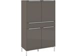 Highboard "Reno", anthrazit matt lack, glas anthrazit glanz, B:92cm H:154cm T:42cm, Glas, Holzwerkstoff, SET ONE BY MUSTERRING, Sideboards, Highboard, Mit Winkelfuß in diversen Farben, 154 cm Höhe & Farbauswahl
